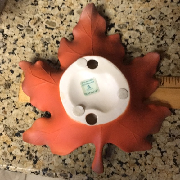 Orange Leaf Partylite Candle Holders - Picture 3 of 6